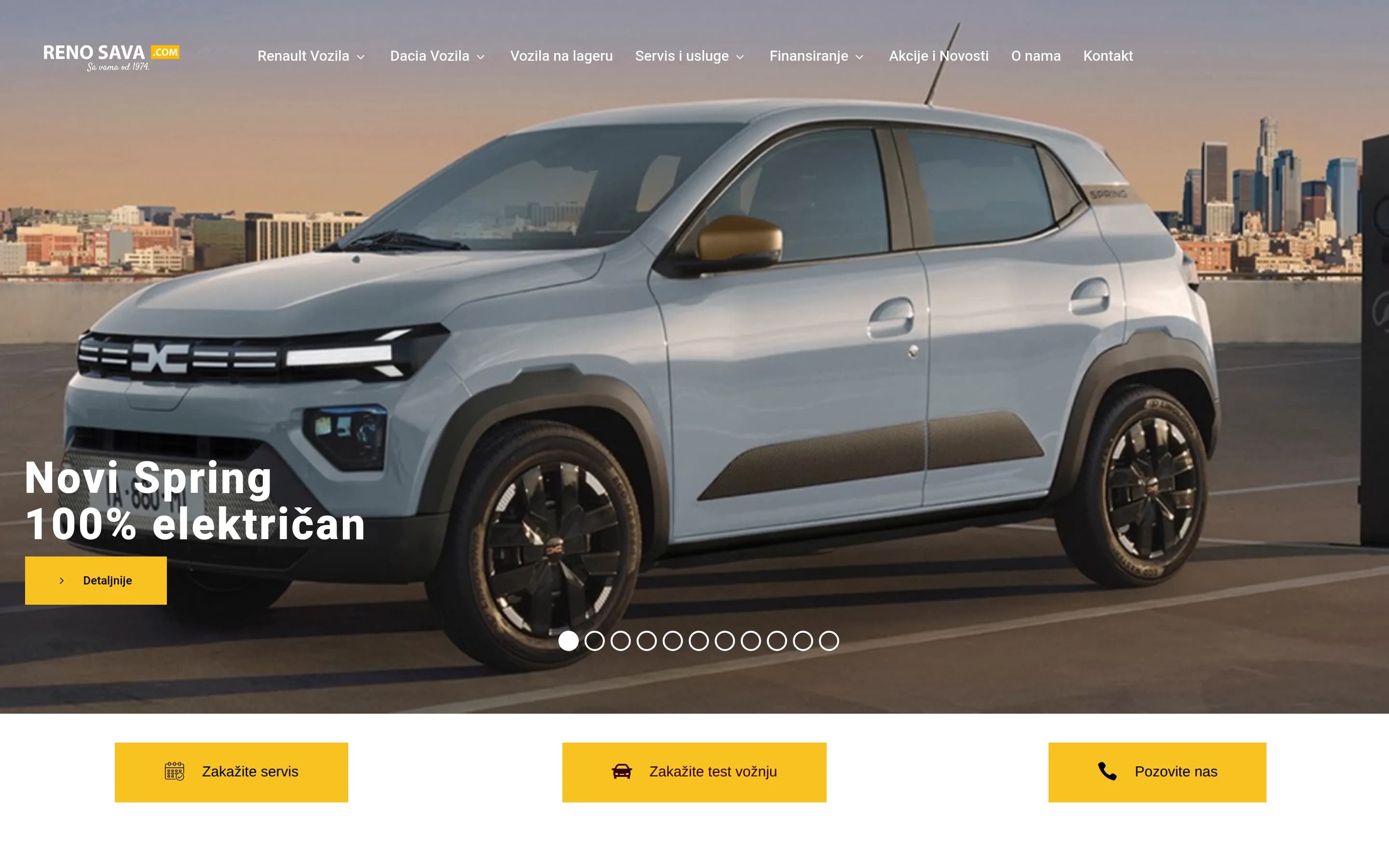 Sajt Reno Sava — screenshot početne stranice koju je izradio StartUp Solutions