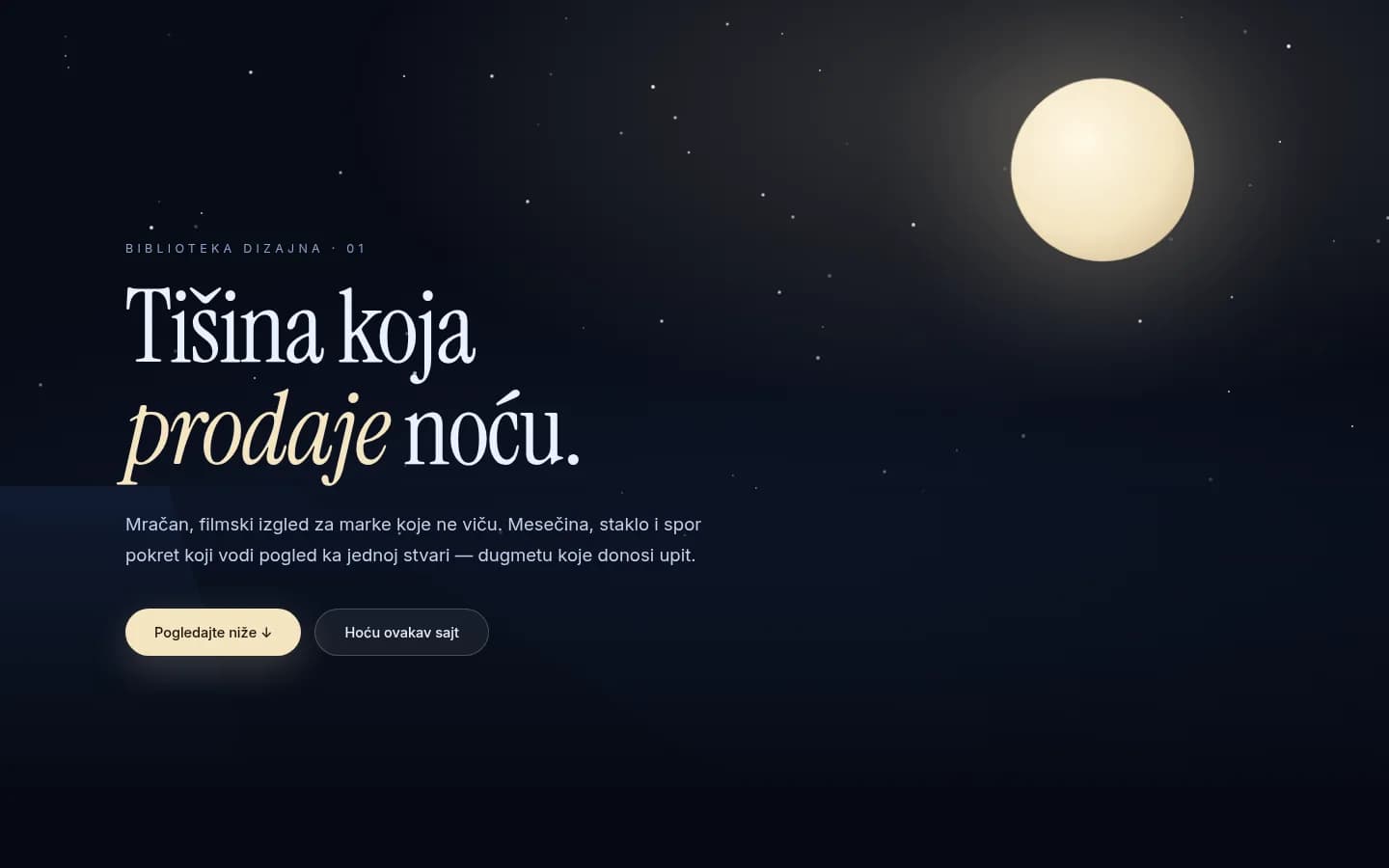 Izgled sajta Nokturno